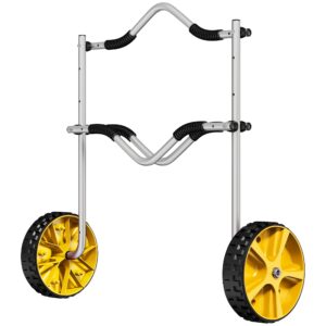Kajakvogn, transportvogn i aluminium, 82x25,4x77,5 cm, sølvgul
