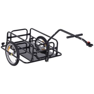 Sammenklappelig cykeltrailer, lasttrailer med kobling, kobling og reflekser, transportvogn, lasteevne op til 40 kg, transporttrailer til camping, shopping, flytning, 155 x 71,5 x 77 cm