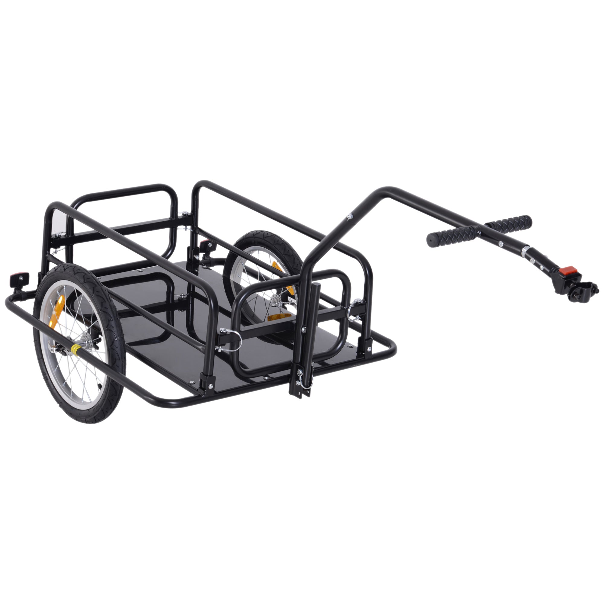 Sammenklappelig cykeltrailer, lasttrailer med kobling, kobling og reflekser, transportvogn, lasteevne op til 40 kg, transporttrailer til camping, shopping, flytning, 155 x 71,5 x 77 cm